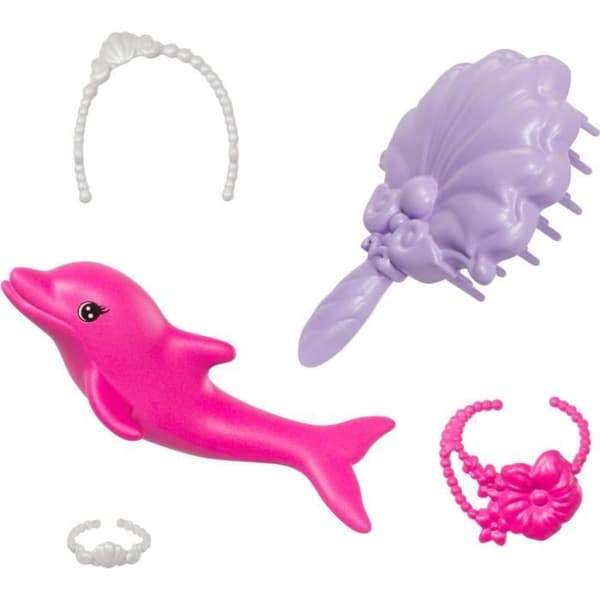 Puppa Sjöjungfru - Barbie - aBrooklyna - Rosa Hår - Färgväxande Effekt - Inkluderade Tillbehör