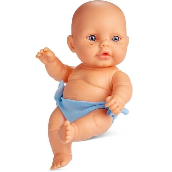 Berjuan Newborn Doll - Blå Vinyl/Textil - 20 cm - För barn Flickor från 4 till 8 år gamla