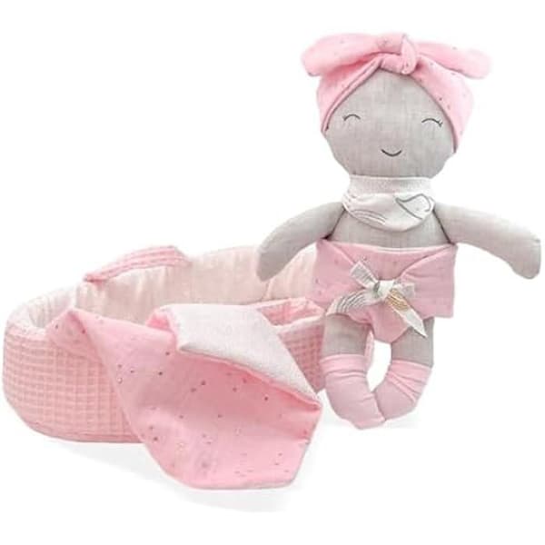 Docka - BERJUAN - BB. BARNDOMSROSA KASIETT - Flerfärgad leksak - 28 cm - För baby 0-3 år