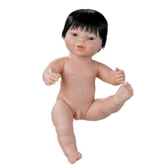 Berjuan babydocka utan kläder Asiatisk nyfödd 38 cm pojke