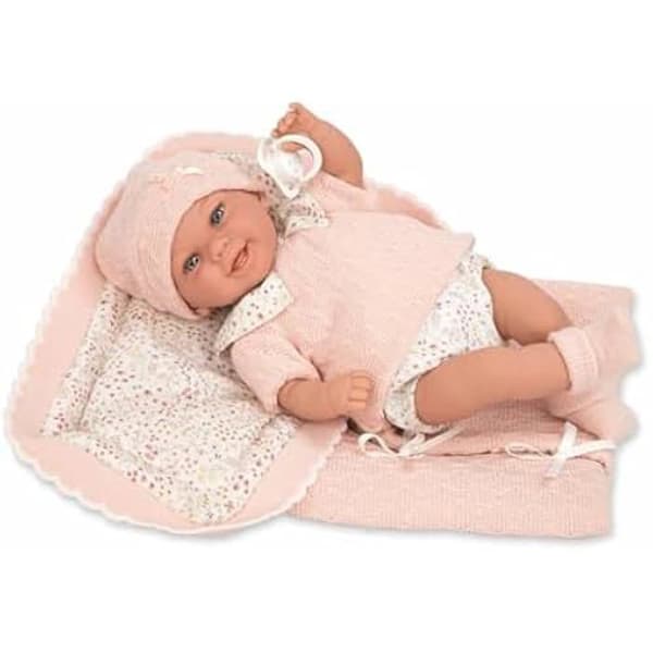 Arias Weighted Doll Elegance 35 cm Babyto Rosa blommor med filt 60727