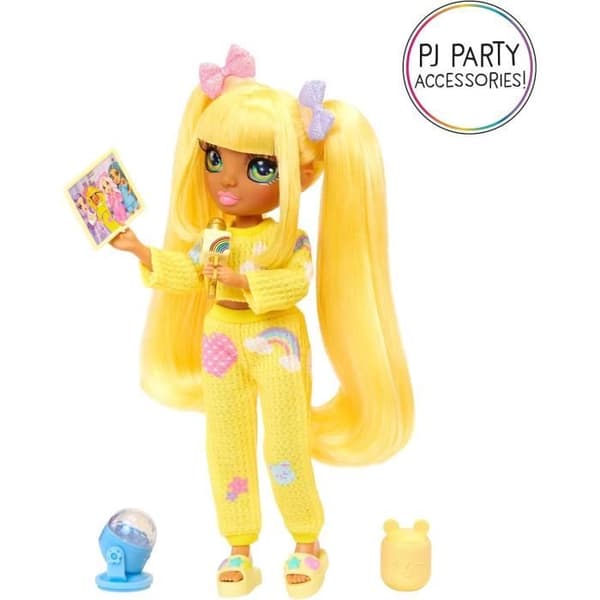 Junior High Pyjamas Party - 22 cm ledad modedocka - Sunny (Gul) - Många accessoarer - från 4 år