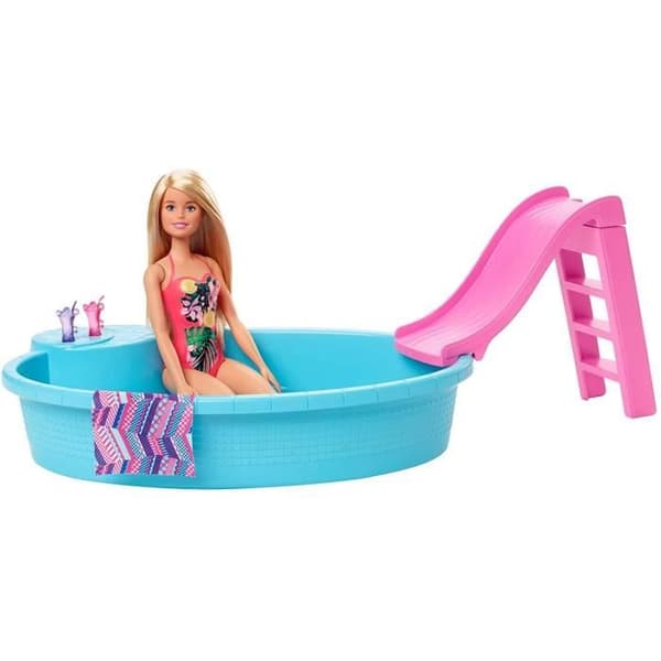Barbie - Barbie och hennes pool - Fashion Doll Box - 3 år och + GHL91