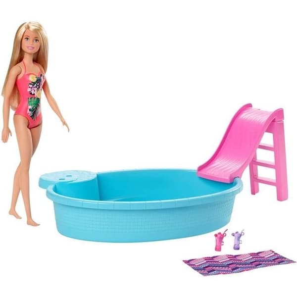 Barbie - Barbie och hennes pool - Fashion Doll Box - 3 år och + GHL91