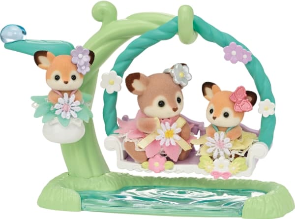 Sylvanian Families Vauva Peura - Kukka keinu setti