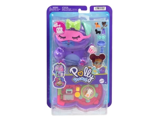 Polly Pocket doggy pajama party Compact set: 1 micro doll and accessories JCR38 MATTEL