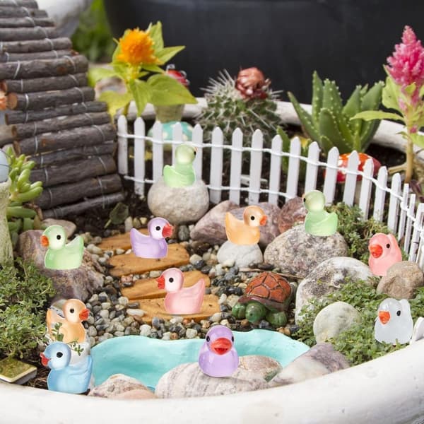 200 stk Lysende Tiny Ducks Sæt Dekoration Realistisk Form Holdbar Resin Yndige Ænder til Jul Fødselsdagsfest Børnenes Dag