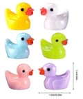 Pikkukuva 3 / 5: 200 kpl Tiny Ducks Setti 6 Color Sisustus Realistinen muoto Kestävä Hartsi Suloiset Ankat joulun syntymäpäiväjuhliin Lastenpäivä 100 kpl