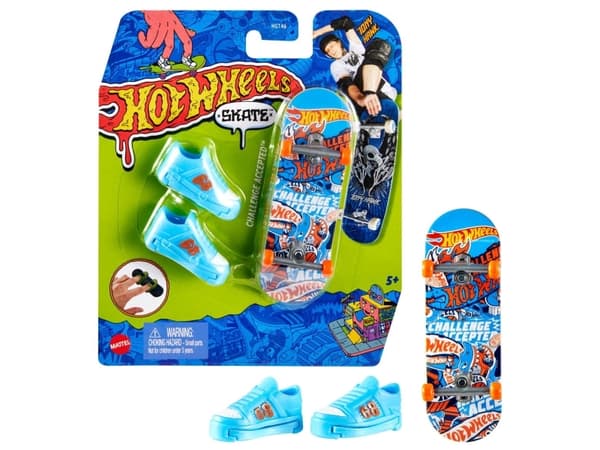 Mattel | Assorted Hot Wheels Skate Fingerboard with Shoes, HGT46 | Multicoloured | Metal/Plastic