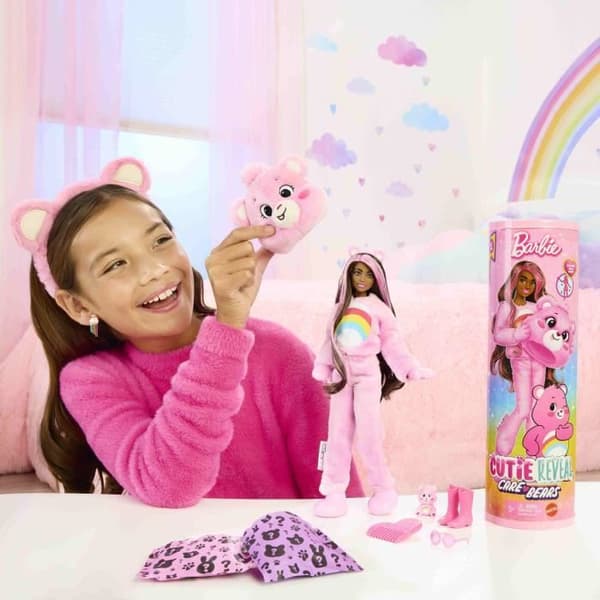 Poupée Barbie Cutie Reveal Bisounours Toucâlin Rosa - 3 år+- JCN95