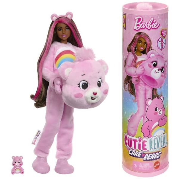 Poupée Barbie Cutie Reveal Bisounours Toucâlin Rosa - 3 år+- JCN95