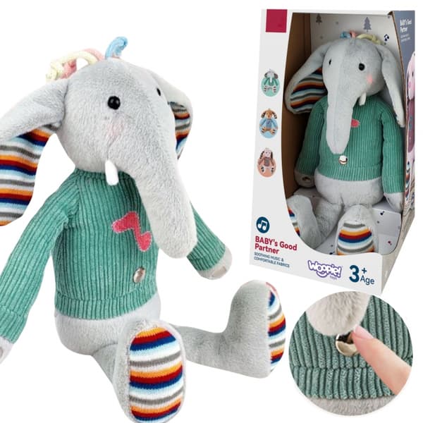 WOOPIE BABY Interaktiv Elefantmjukisdjur med Ljud och Ljus