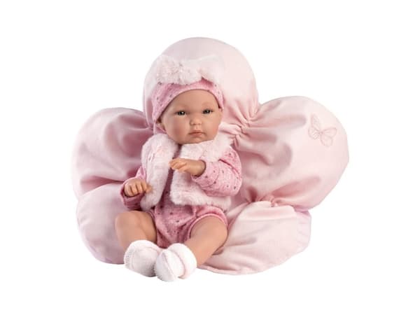 Llorens 63592 Vinyl baby doll 35 cm Bimba with cushion