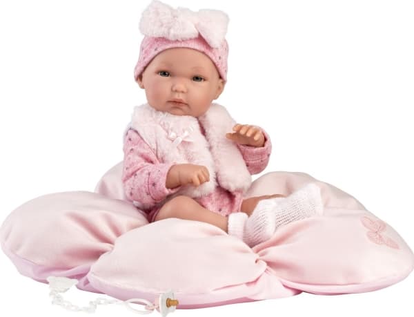 Llorens 63592 Vinyl baby doll 35 cm Bimba with cushion
