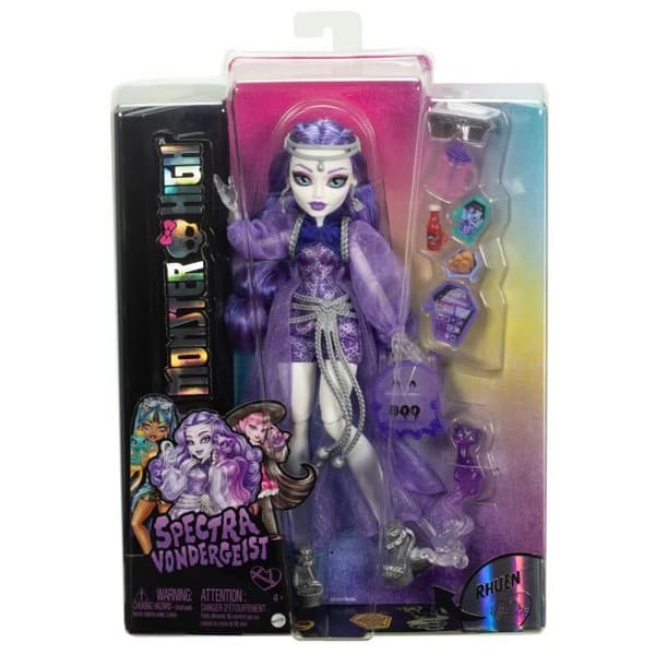 Monster High-Spectra Vondergeist-Docka, ill Rhuen och tillbehör HXH77