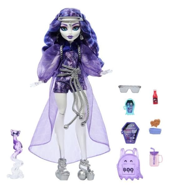 Monster High-Spectra Vondergeist-Docka, ill Rhuen och tillbehör HXH77