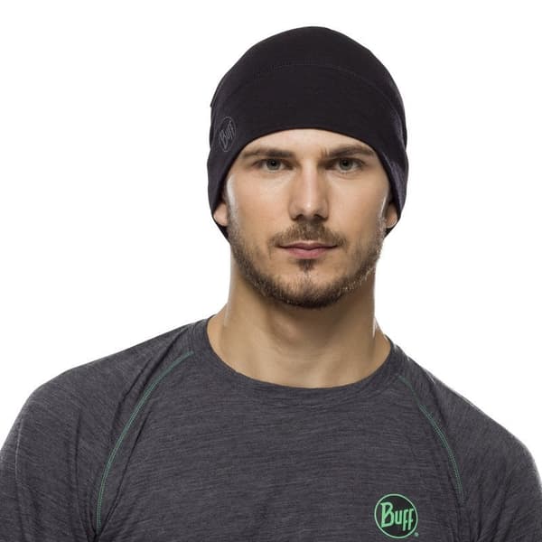 Buff Merino Wool letvægtsbeanie sort