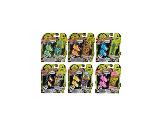 Mattel | Hot Wheels HW Skate Neon Bones TH Fingerboard with Shoes, HPG21 | Multicoloured