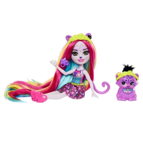 Enchantimals-Persida Panthère och Mistery-Puppa med hår och figur HTJ69