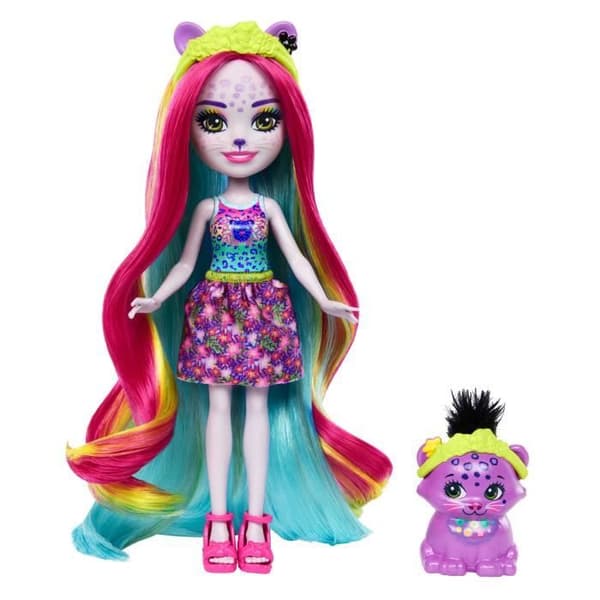 Enchantimals-Persida Panthère och Mistery-Puppa med hår och figur HTJ69