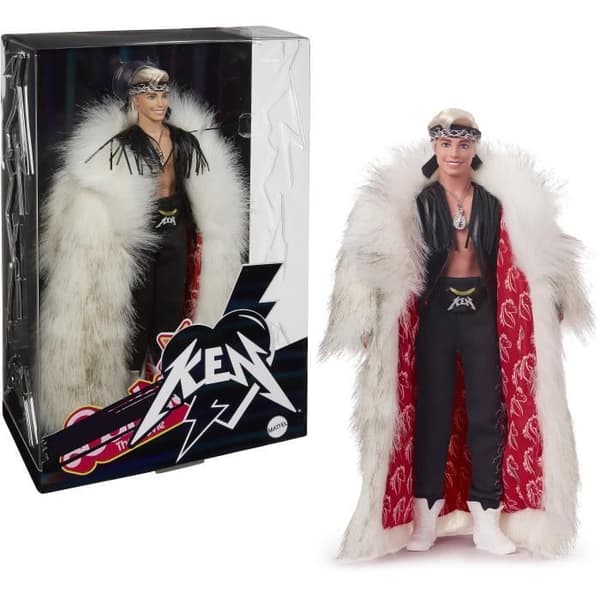 BARBIE THE MOVIE KEN LEDAD DOLL I REBEL ROCKER OUTFIT, MED STOR