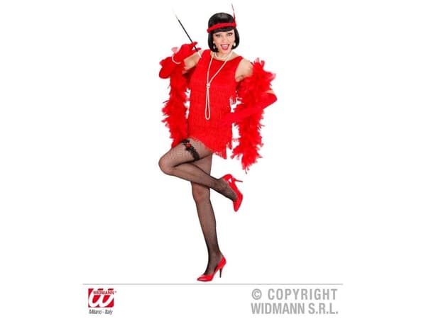 Rødt flapper kostume