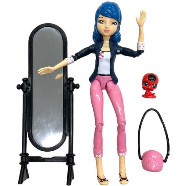 BANDAI Miraculous Ladybug Marinette ledad minidocka - 12 cm - För barn från 4 år och uppåt