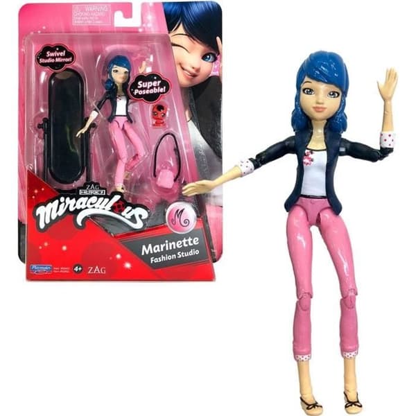 BANDAI Miraculous Ladybug Marinette ledad minidocka - 12 cm - För barn från 4 år och uppåt
