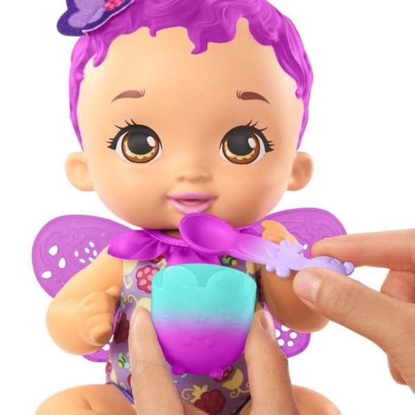 My Garden Baby - Hallonfjärilsbabykalas, 30 cm, hallondoft med sked och kopp - Docka / Puppong - Från 2 år