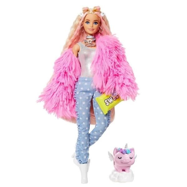 Barbie - Barbie Extra Blond Rosa Jacka - Docka - 3 år och +