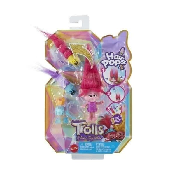 POPPY HAIR POPS FIGURINE - MATTEL - HNF10 - TROLLS DOCKA DOCKA