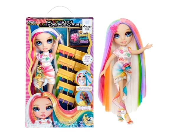 Rainbow High Hair Chalk & Style Doll- Amaya (Rainbow), Fashion doll, Female, 4 yr(s), Boy/Girl, 280 mm, Multicolour