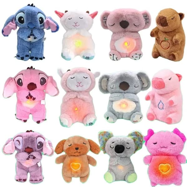Alla hjärtans dag Gosedjur – Andande Stitch Plyschleksak med Ljus och Musik - Rosa