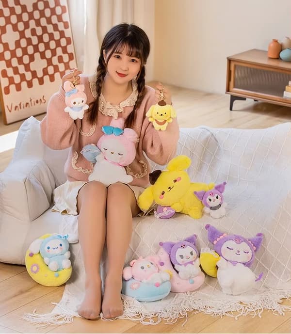 Sanrio Docka – Mjukisdjur & Perfekt Gåva - My Melody Blå Halsduk 20 cm