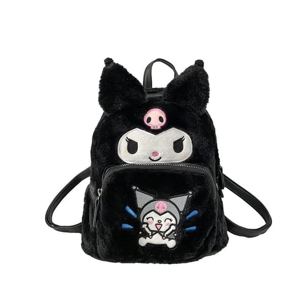 Sød Sanrio rygsæk – Fyldt legetøjstaske til skole - Kuromi