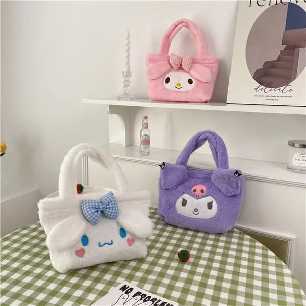 Högkvalitativ Plyschväska – Sanrio-Inspirerad Handväska - Kuromi