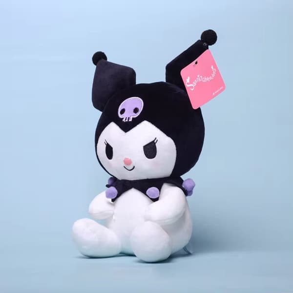 Sød Japansk Tegneserie Sanrio Kuromi Blød Dukke I Siddende Stilling - Sort
