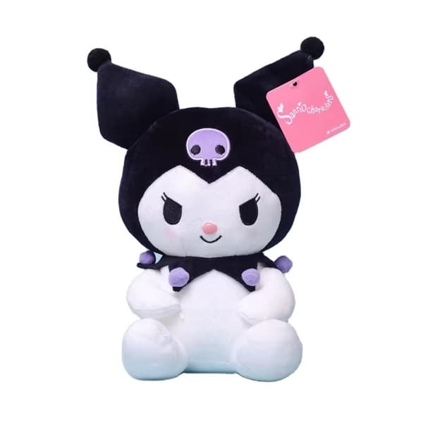 Sød Japansk Tegneserie Sanrio Kuromi Blød Dukke I Siddende Stilling - Sort