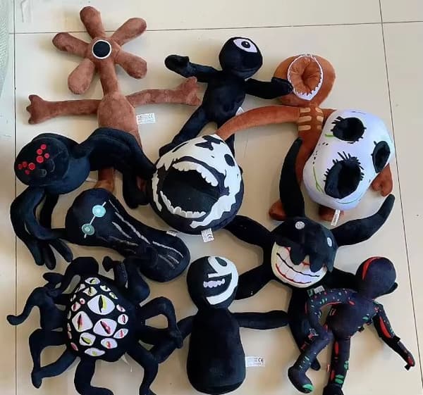 Skræmmende Roblox Døre Udstoppede Dyr – Halloween Monster Soft Doll - Øjne