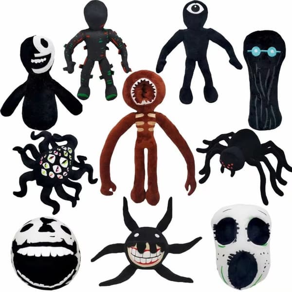Skræmmende Roblox Døre Udstoppede Dyr - Halloween Monster Blød Dukke - Lilla