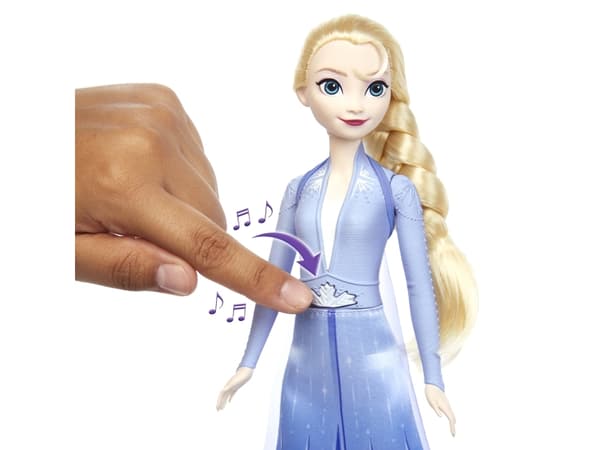 Disney Frozen Singing Elsa Doll som synger Where No One Has Gone Before fra filmen på 4 språk