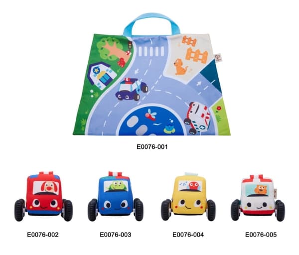 Hape Pull-Back Plush Car Set