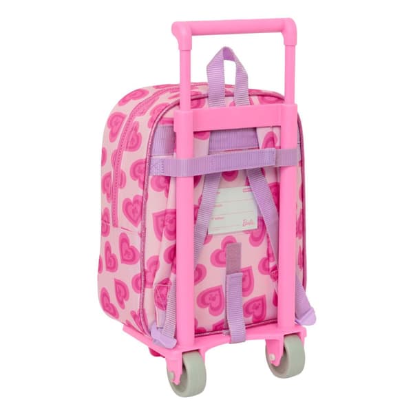 Skolväska med hjul Barbie Love Rosa 22 x 27 x 10 cm