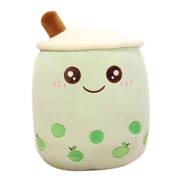 Tecknad Boba Mjukisdocka – Fruktig Bubble Tea i Plysch - Grön 24 cm