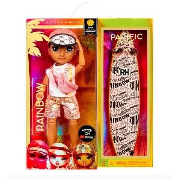 RAINBOW HIGH Pacific Coast-FINN ROSADO Docka pojke med 1 outfit, 1 surfbräda - 1 bas med