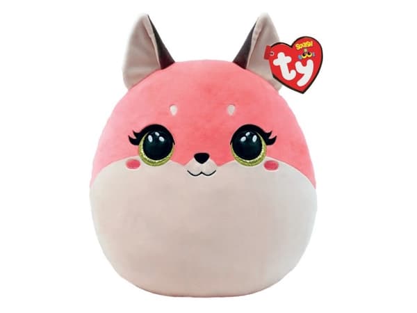 TY INC. tyyny maskotti TY Squish-a-Boos ROXIE vaaleanpunainen kettu 22cm 39223