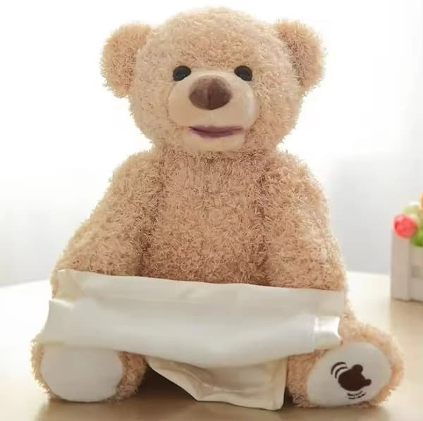 Söt Mjuk Elektronisk Pratande Tittut-Nalle – Gosedjur med Ljud
