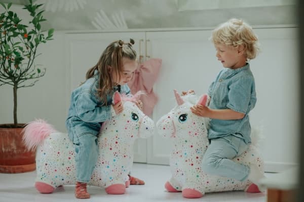 KREA Hop And Bounce Plush Horse, Rainbow