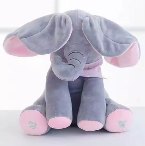 Sjungande Interaktiv Mjukisdjur med Musik och Tal - Grå Elefant