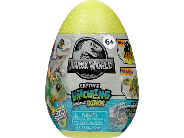 CAPTIVZ CAPTIVZ slime egg with a dinosaur figure Jurassic Flocked Hatchlings, assort., 670